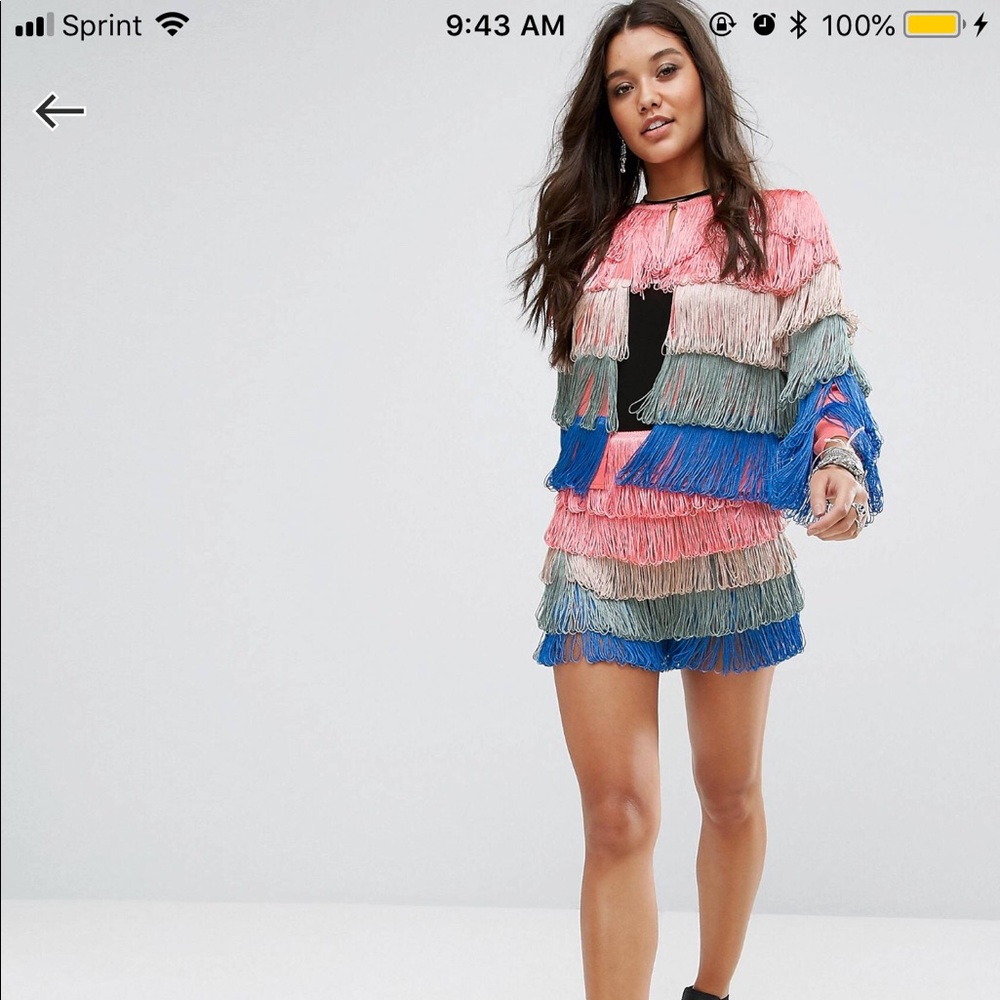 Missguided Ombré Layered Tassel Jacket